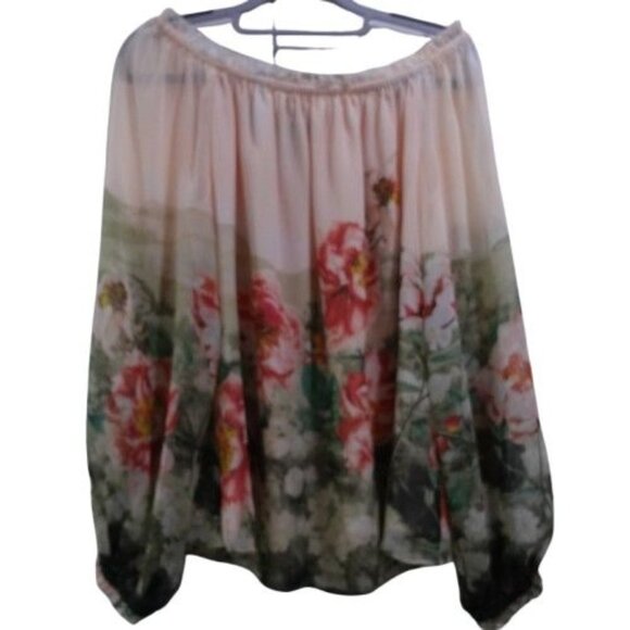 White House Black Market Tops - White House Black Market Placed Floral Off Shoulder Blouse Multicolor Size M Nov